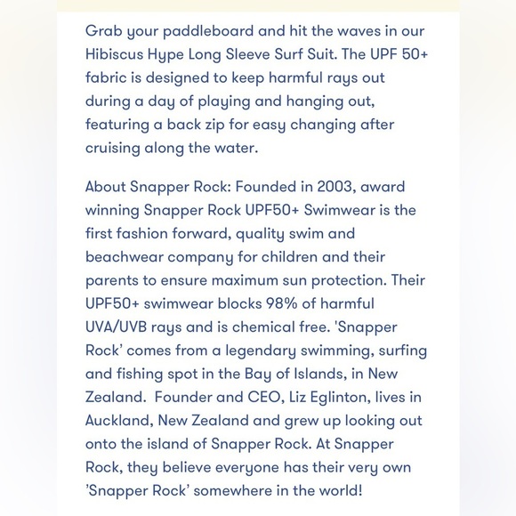 Snapper Rock Girls Hibiscus Hype Long Sleeve Pink Swimsuit Rash Guard 14 - Picture 5 of 11